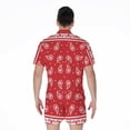 thumbnail image 2 of Red And White Paisley Bandana Short Sleeve Men'S Rompers, Bandana Pattern Casual Summer Jumpsuits Outfit, 2 of 4