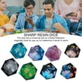 thumbnail image 2 of Hyasfey Liquid Core Resin Dice Sharp Edge 20 Sides Dice Golden Silver-color Number Polyhedral Dice Quicksand Multi-sides D20 Dice RPG Board Game Dice Prop, 2 of 8
