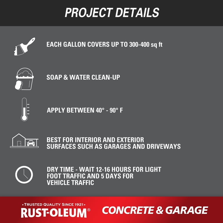 Rust-Oleum Concrete & Garage Topcoat, Clear 1-Gallon photo 8