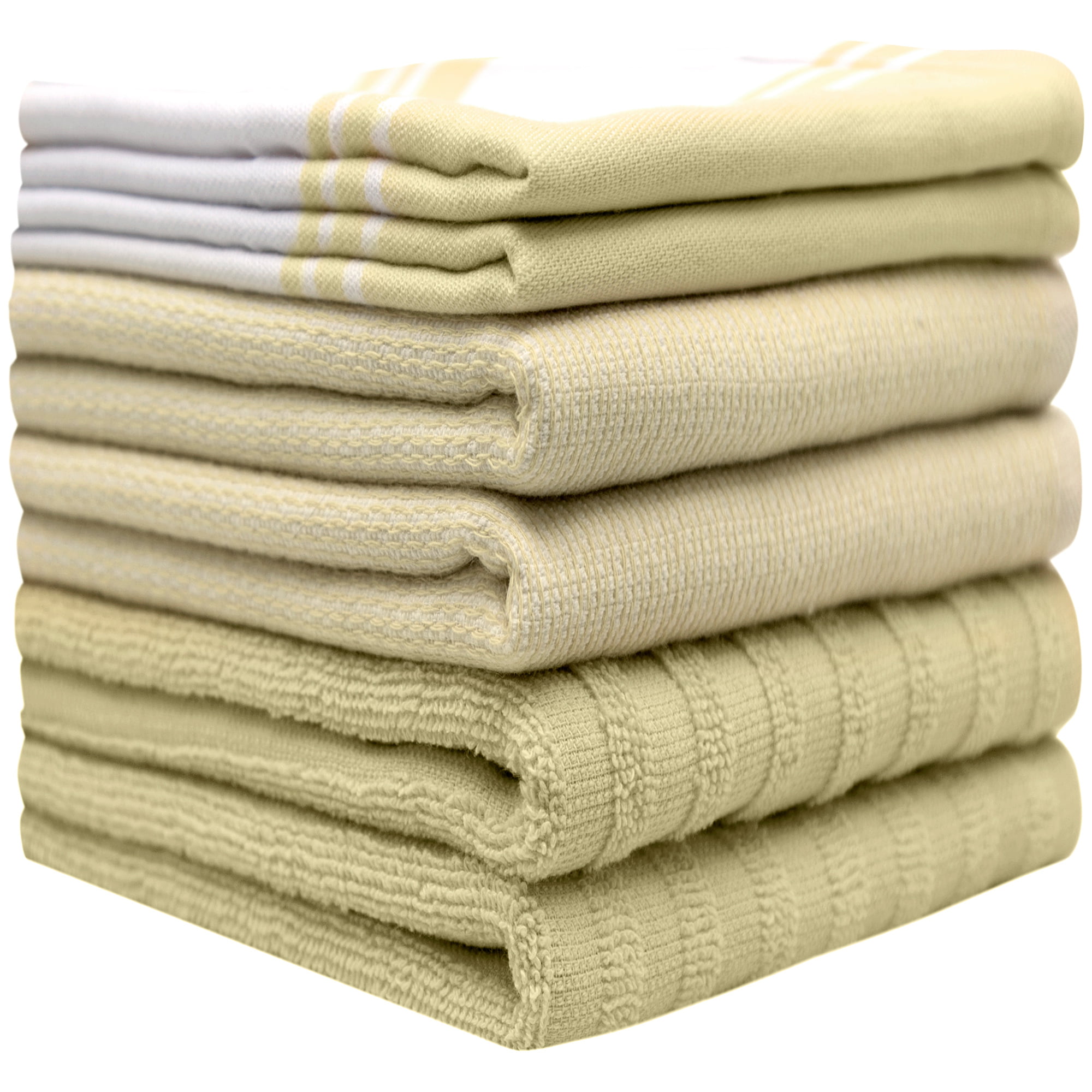 Bumble Towels Premium Kitchen Towels (16”x 28”, 8 Piece) Cotton Kitchen  Hand Towels Striped 420 GSM Blue