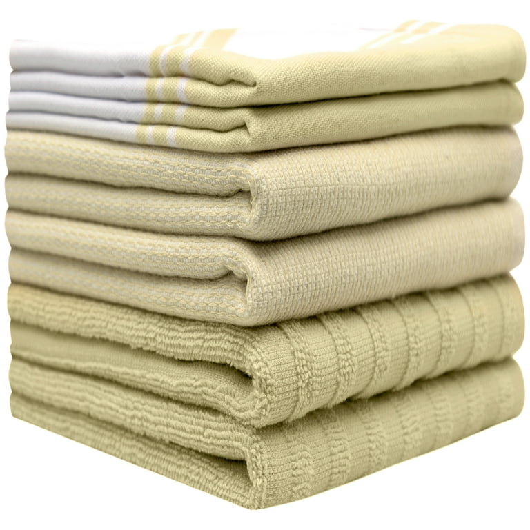 Beauty Threadz Kitchen Towels, 15 x 25 Inches, 100% Ring Spun Cotton Super  Soft and Absorbent Dish Towels, Tea Towels and Bar Towels, (Green with  Arrow Stripe Pack of 12) 