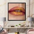 thumbnail image 3 of Designart 'Woman Lips Close-Up With Red Lipstick, Gold Paint' Modern Framed Art Print, 3 of 4