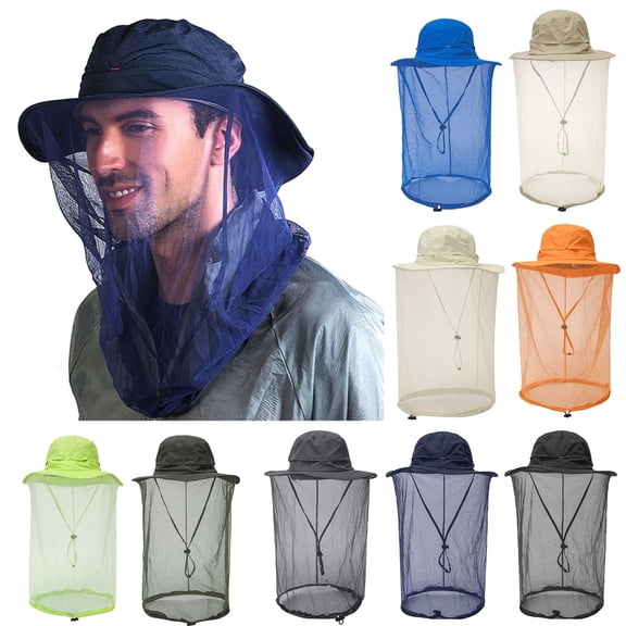 Peicees Head Net Hat for Men Women Adventure Fishing Hat Safari Hat for Hunting Camping Hiking 1Pack