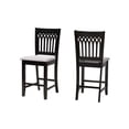 thumbnail image 2 of Baxton Studio Genesis Modern Grey Fabric and Dark Brown Finished Wood 2-Piece Counter Stool Set, 2 of 7