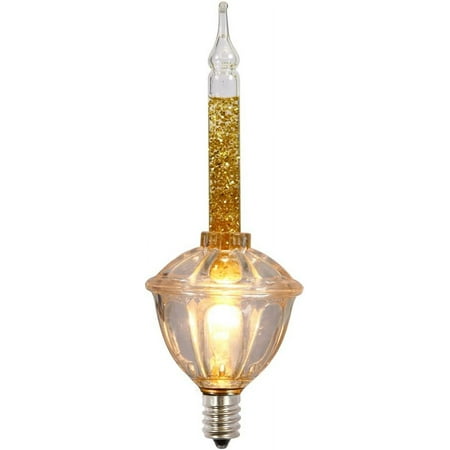 

Gold Glitter Bubble Set with Green Wire - 20-Inch 7 Light Christmas Lights with UL End Connector for Sparkling Holiday Decor
