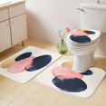 thumbnail image 4 of Minimalist Geometric Bathroom Rugs Set Pink Blue Non Slip Absorbent Soft Bath Mats 3 Piece Set with Bathroom Rug, U-Shaped Floor Mat, Toilet Seat Cover Small Size, 4 of 9