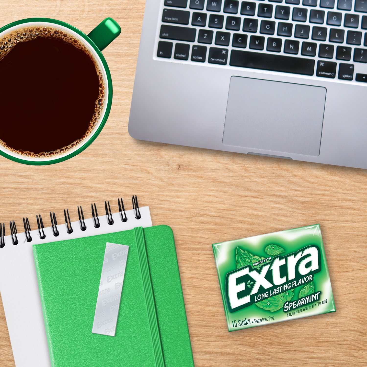 Extra Spearmint Sugar Free Chewing Gum - 15 Count 3 Pack (Pack of 6)