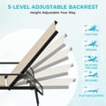 thumbnail image 4 of Outdoor Lounge Chair Set of 2 – Adjustable Patio Reclining Chaise with Textilene Fabric & 5-Position Backrest, Khaki for Patio, Garden, Poolside & Balcony, 4 of 6