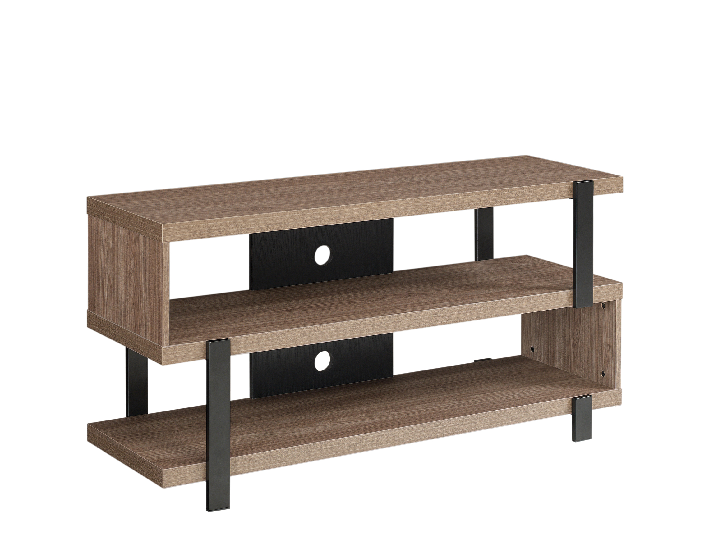 *DNP*Springtown TV Stand for TVs up to 55 inches Screen Size with S-Shape Open Shelves in Oyster Walnut - image 2 of 6
