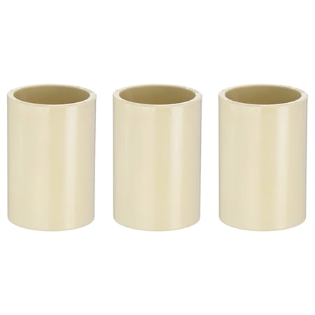 Uxcell 3-Pack 1 Inch CPVC Pipe Coupling Adapter Pipe Fitting CTS Slip Socket Connectors for Sprinkler [Socket x Socket Beige]