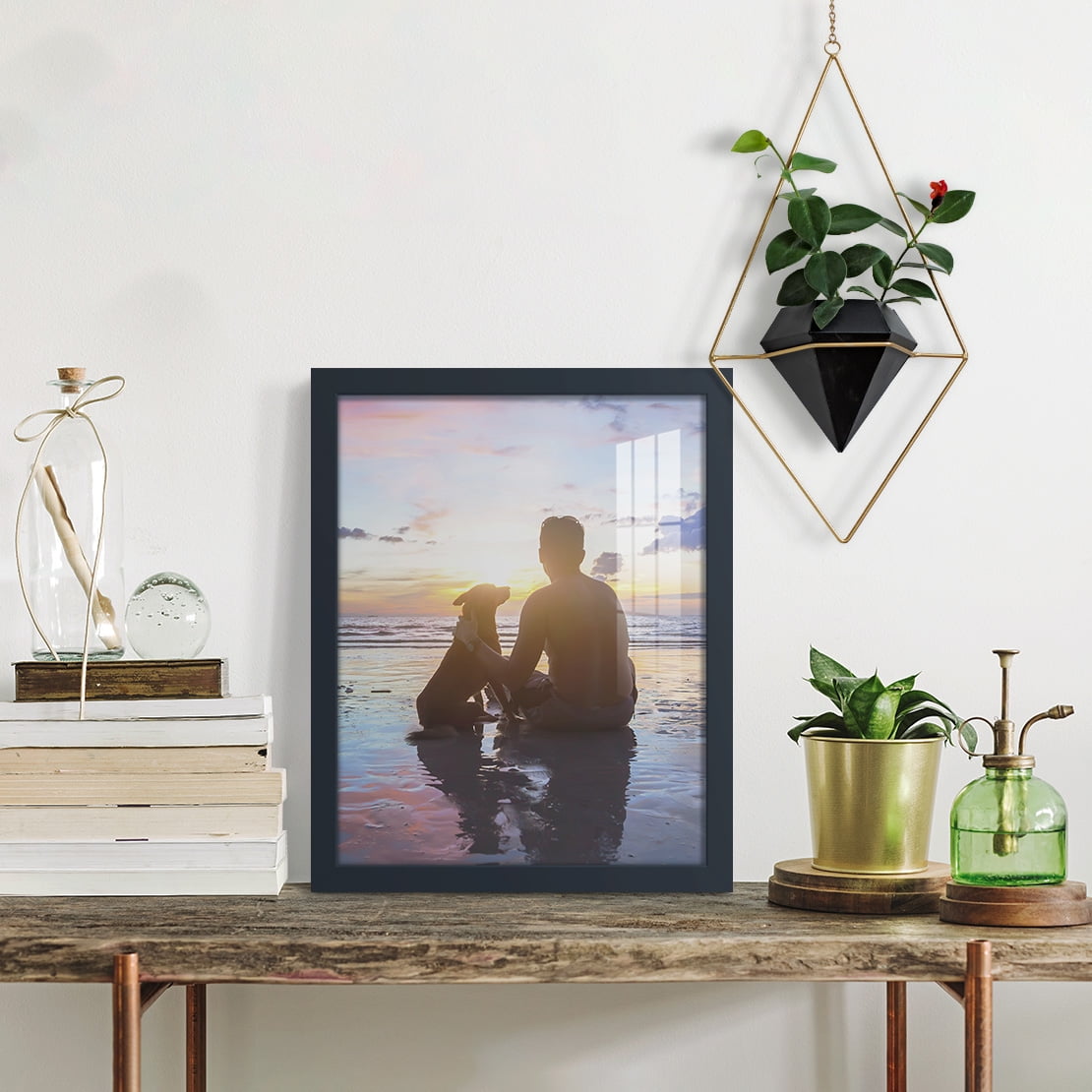 Modern Real Wood 11x14 inch Picture Frame in Navy