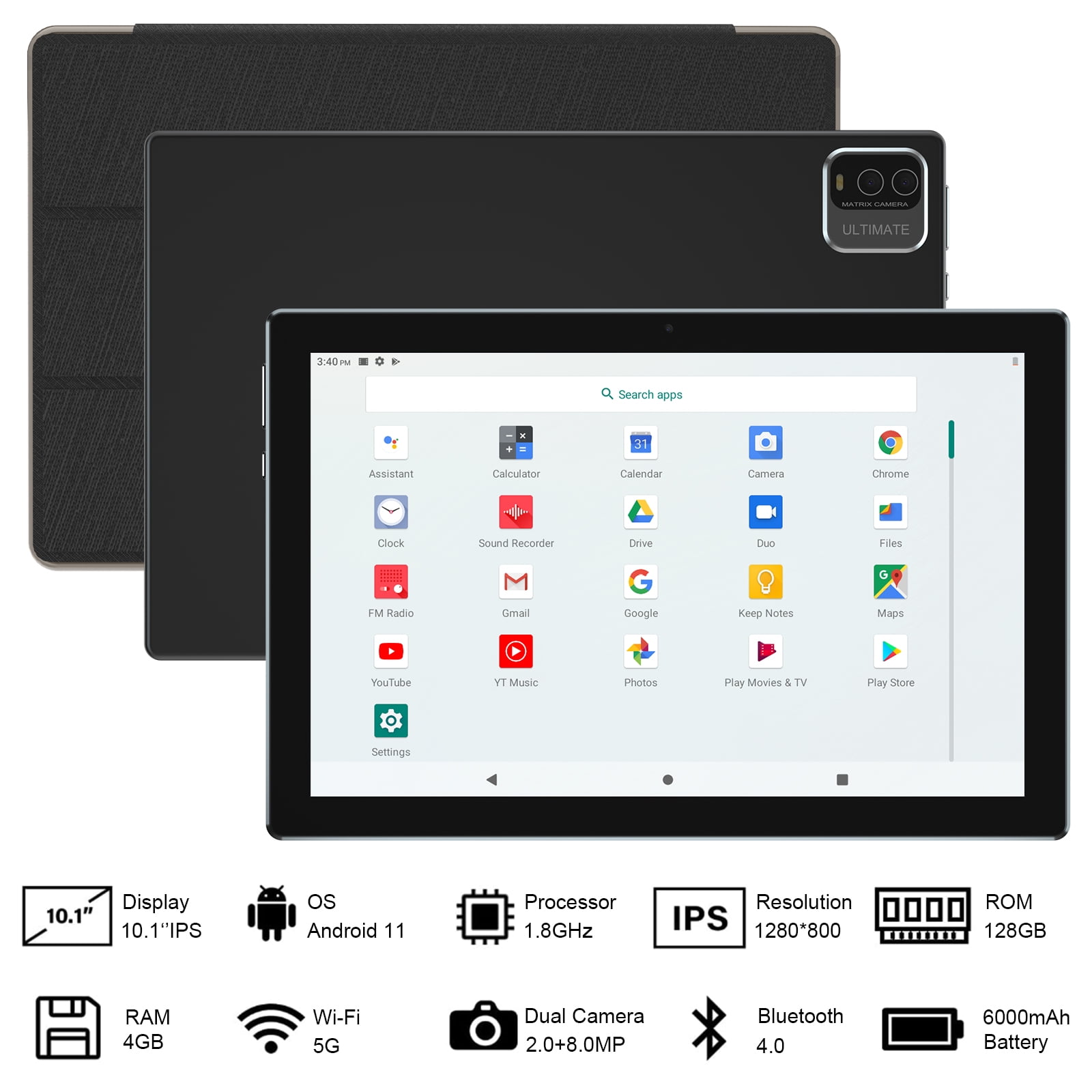 2024 Newest Tablet with Keyboard, 10 Inch 2 in 1 4GB RAM+128GB ROM+1TB Android Tablets PC, 1.8Ghz Quad-Core Processor, 1280*800 IPS HD Tablet, 8MP Dual Camera, 6000mAh Battery with Case Mouse Stylus