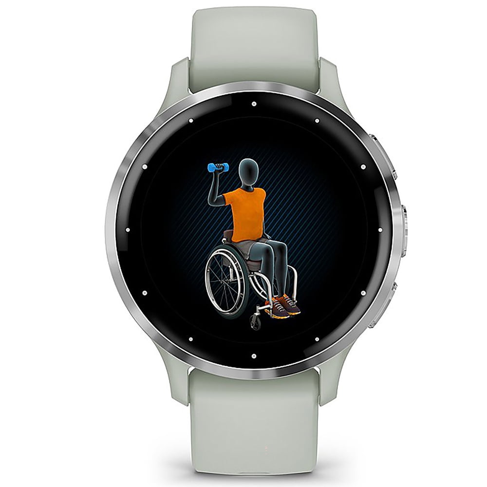 Restored Garmin 010-N2785-01 Venu 3S Health Fitness GPS Smartwatch Silver Bezel / Gray Band 41mm (Refurbished) Bundle with 2 YR CPS Enhanced Protection Pack