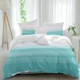 thumbnail image 2 of Aqua White Ombre Bedding 3 Piece Duvet Cover Set California King, Chic Modern Funny Abstract Striped Art Soft Microfiber Comforter Cover with Zipper Closure & Pillowcases, FadeResistant Quilt Cover, 2 of 9