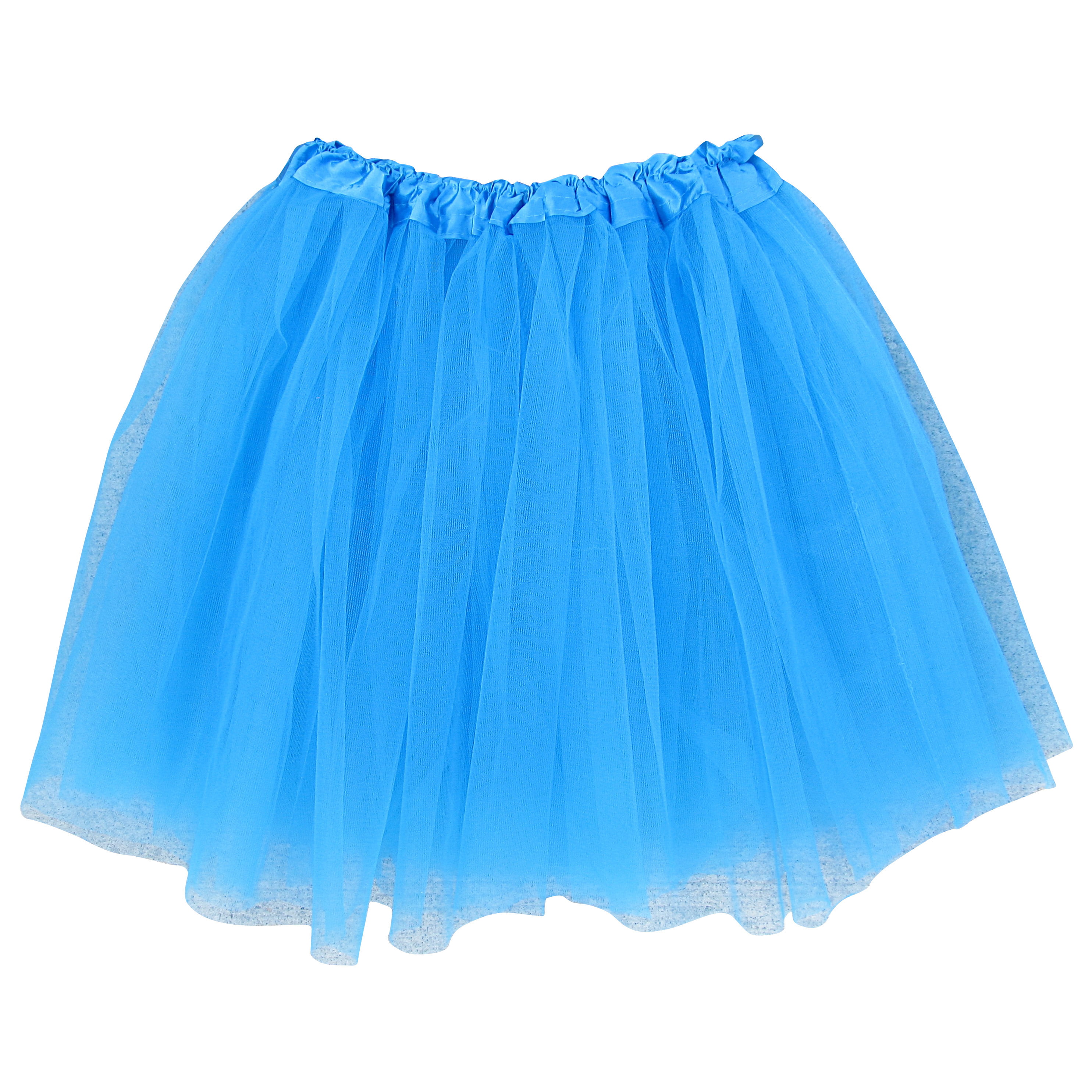 Neon Blue Adult Size 3-Layer Tulle Tutu Skirt - Princess Halloween ...