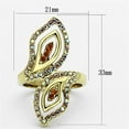 thumbnail image 2 of IP Gold(Ion Plating) Stainless Steel Ring with Top Grade Crystal in Multi Color for Women Multi Color Stone Color Style TK1289 Size 5, 2 of 4