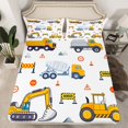 thumbnail image 2 of Manfei Yellow Bulldozer Excavator Twin Sheet Sets,Equipped Truck Twin Fitted Sheet,Concrete Mixer Truck Flat Sheet,Microfiber Bedroom Decor,3pcs, 2 of 7