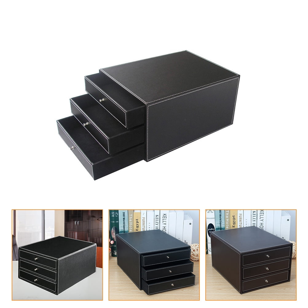 WHAMVOX  Drawer Storage Cabinet Layered for Desk File Work Office Black
