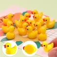 thumbnail image 6 of 100 Pieces Mini Resin Duck, Yellow Tiny Ducks Miniature Figures for Dollhouse Garden Landscape Decor Accessories, 6 of 7