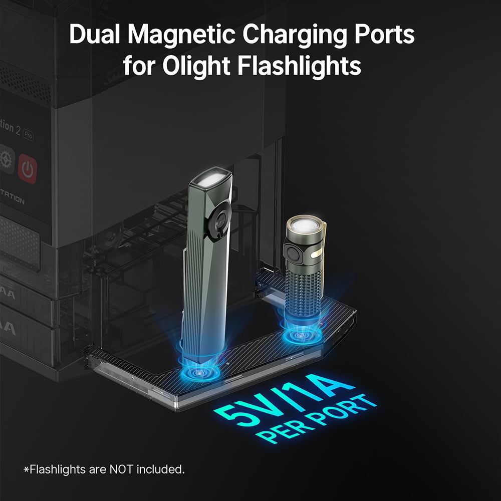 Olight Ostation 2 Pro 3-in-1 Smart Battery Hub for AA & AAA Rechargeable Ni-MH & Li-ion Batteries with Touch Screen