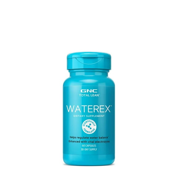 GNC Total Lean Waterex, Helps Regulate Water Balance, Enhanced With Vital Electrolytes, 60 Capsules