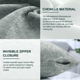 thumbnail image 5 of Unique Bargains Set of 2 Soft Water Repellent Throw Pillow Covers Light Gray 20x20 Inch, 5 of 8