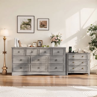 walmart silver dresser Castle Place Glam 6 Drawers Wooden Dresser, Silver