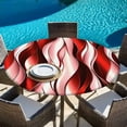 thumbnail image 6 of Red Striped Ombre Round Tablecloth, Fitted Table Cover with Elastic for 55"-60" Round Tables, Modern Red Moire Geometric Table Cloth Outdoor Indoor Dinning Party Waterproof Tablecloths, 6 of 7