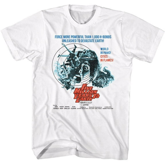 Hammer Horror Five Million Years To Earth White Adult T-Shirt