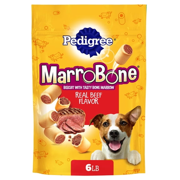 Pedigree Bone Marrow Dog Treats, Real Beef Flavor Dry Dog Treats, 6 lb. Bag