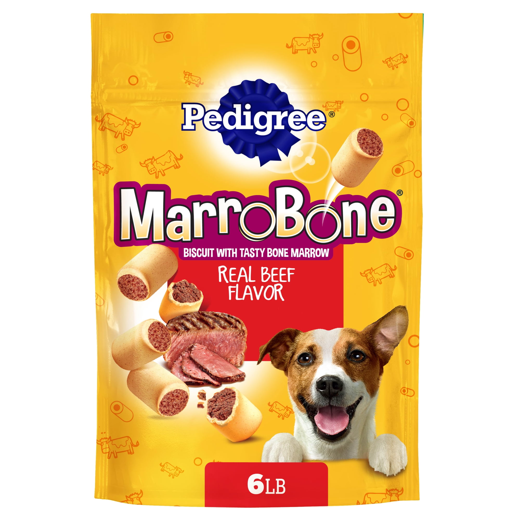 Pedigree Dry Dog Treats Marrobone Real Beef Flavor, 6 Lb. Bag