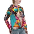 thumbnail image 6 of Lsque Colorful Sunglasses Dog Pattern Casual Women's Hoodie,Hooded Sweatshirt with Kangaroo Pocket,Pullover Hoodie with Eye-catching Drawstrings-Medium, 6 of 7