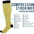 thumbnail image 4 of Coolnut Golden Glitter Texture Compression Socks for Women Men 1 Pack, Knee High Stockings for Athletic Sports,Running,Travel, 4 of 6