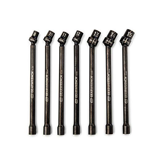 GEARWRENCH 84980 7pc 3/8" Drive 6Pt X-Core Pinless Universal Impact Metric Extension Socket Set