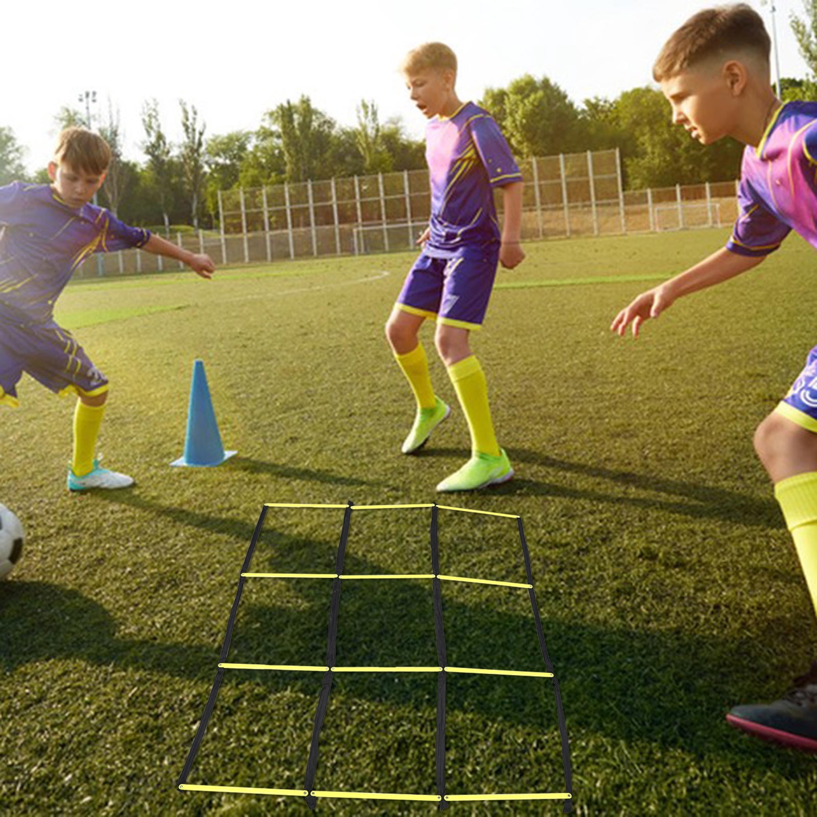ELAYARD Foldable Yellow Agility Ladder for Football Soccer Training, Speed Ladder for Quick Footwork, Agility & Coordination Drills