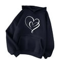 thumbnail image 4 of ShomPort Womens Cute Hoodies Casual Long Sleeve Hooded Sweatshirt Pullover Tops with Pockets (Black97), 4 of 4