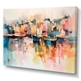 thumbnail image 2 of Designart "Orange And Yellow Harbor Reflections" Coastal Boat Canvas Print, 2 of 5