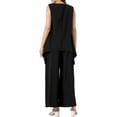 thumbnail image 3 of INSPIRE CHIC Pant Suits for Women's 2 Piece Outfits Casual Sleeveless Tunic Top Elastic Waist Wide Leg Pants Black XL, 3 of 5