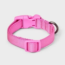Basic DTM Adjustable Length and Reinforced Stitching Dog Collar - Pink