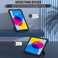 thumbnail image 6 of For Apple iPad 10th Generation 10.9 inch 2022 / A2696 / A2777 Heavy Duty Dual Layer Shockproof Protective Kickstand Hard Case Cover Black/Black, 6 of 8