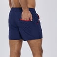 thumbnail image 2 of SWSMCLT Men's Beach Swim Trunks Summer Drawstring Fall Spring Swimsuit Bathing Suit Quick Dry Shorts Mid Rise Navy Small, 2 of 4