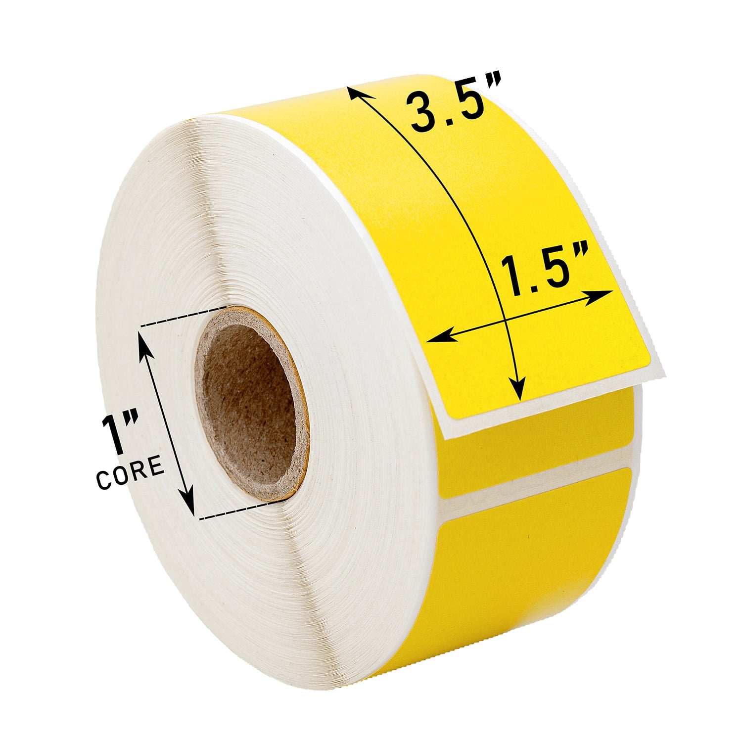 HOUSELABELS 1.5" x 3.5" Yellow Multipurpose Labels Compatible With Zebra and Rollo Printers, 30 Rolls / 500 Labels per Roll