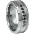 thumbnail image 5 of Tungsten Rings for Men Wedding Bands for Him Womens Wedding Bands for Her 8mm Black Diamonds Rings Size 7-15, 5 of 9