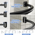 thumbnail image 6 of ALEAVIC Curved Shower Curtain Rod, 33" - 78" Stainless Steel Shower Rod Set for Bathroom, Black, 6 of 7