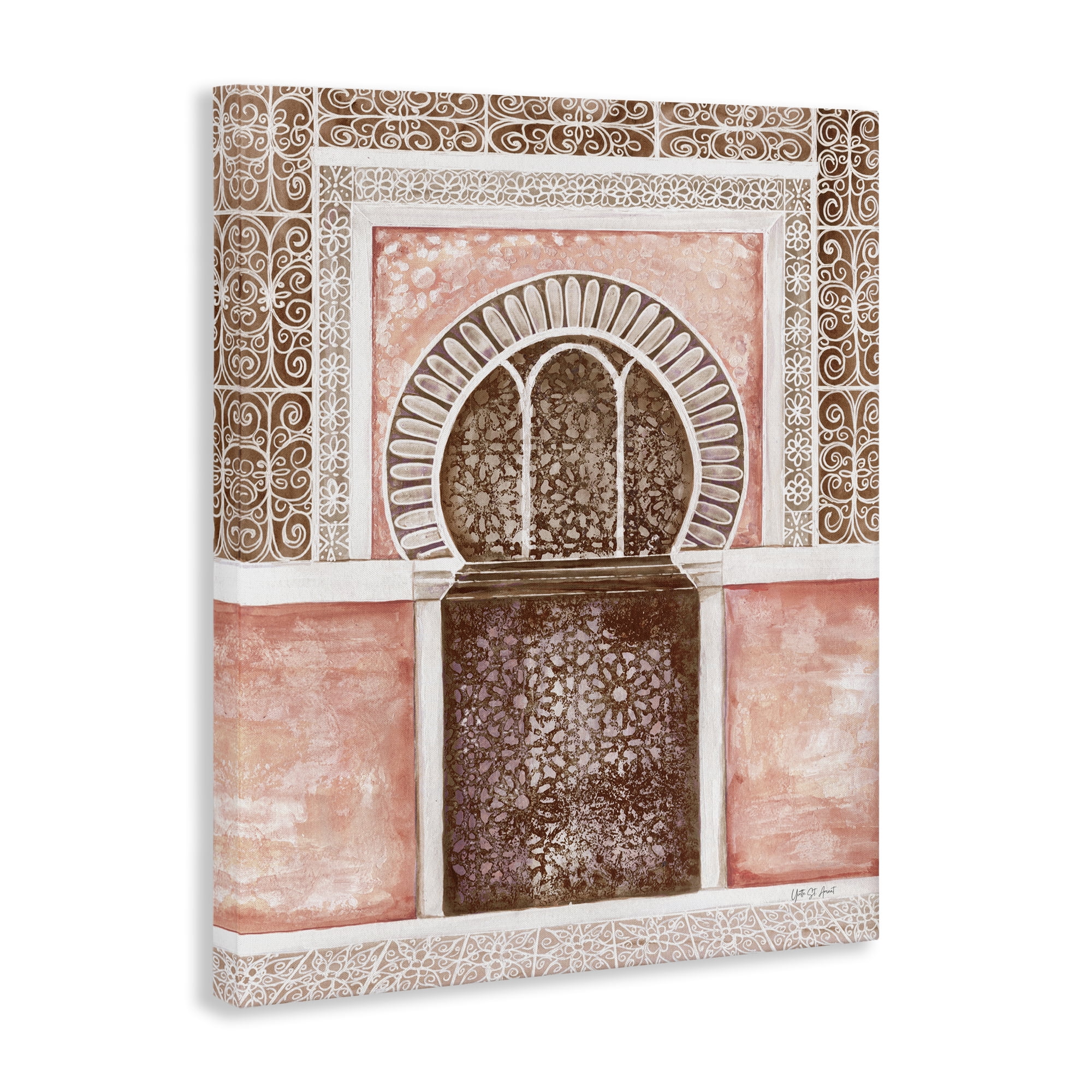 Stupell Industries Moroccan Tiled Alcove Buildings & Architecture Painting Wrapped Canvas Art Print Wall Art, 30 x 40