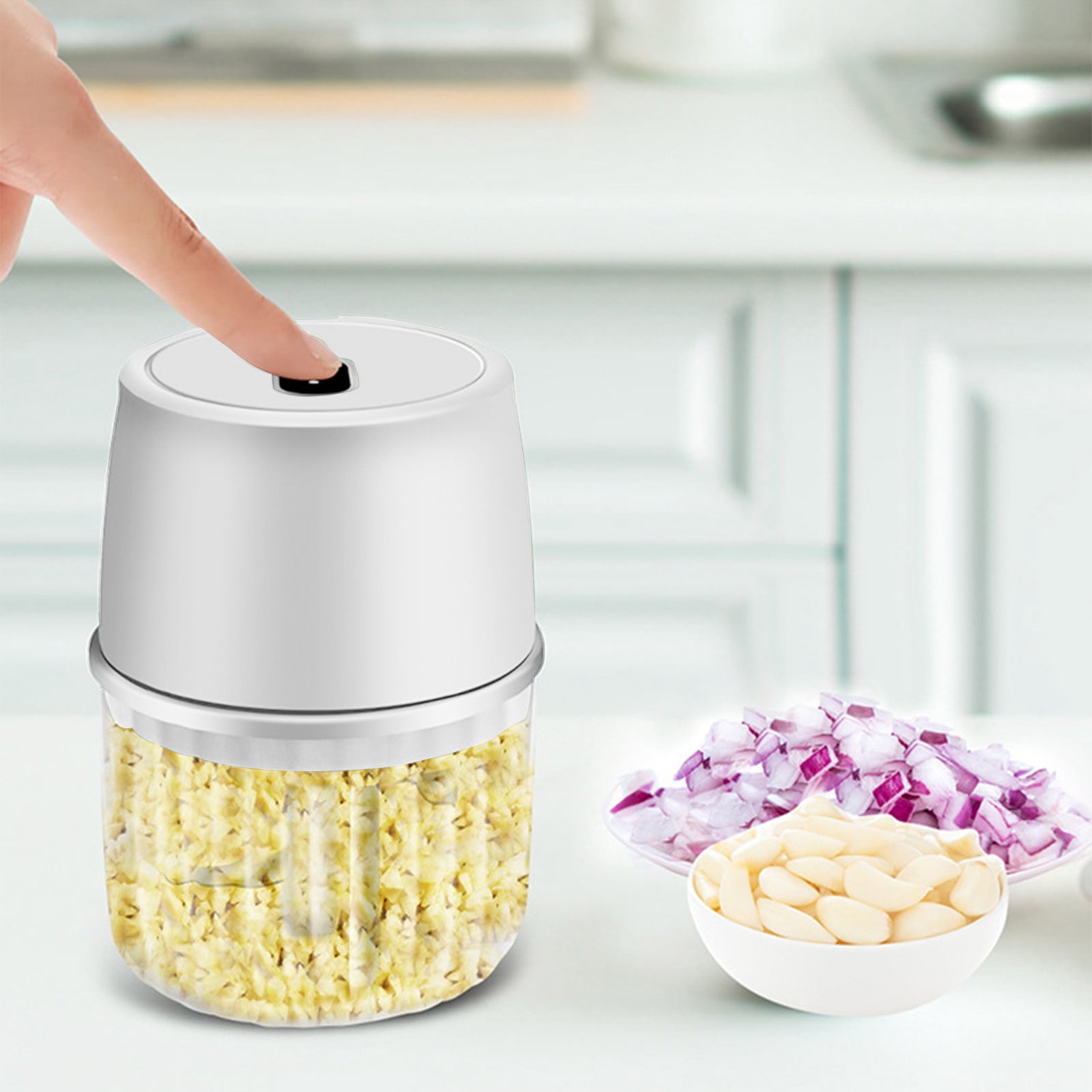 VOAVEKE Home Appliance Products,Small Appliances,Electric Garlic Chopper Garlic Masher-Garlic Press Mincer Pepper Chili Vegetable Meat Grinder-Food Processor Mincer 250ML