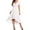 22#a White, variant on Chiffon Dress for Womens Short Sleeve Midi Dress Flowy A-Line V Neck Wrap Dress Evening Party Wedding Guest Cocktail Dresses White M