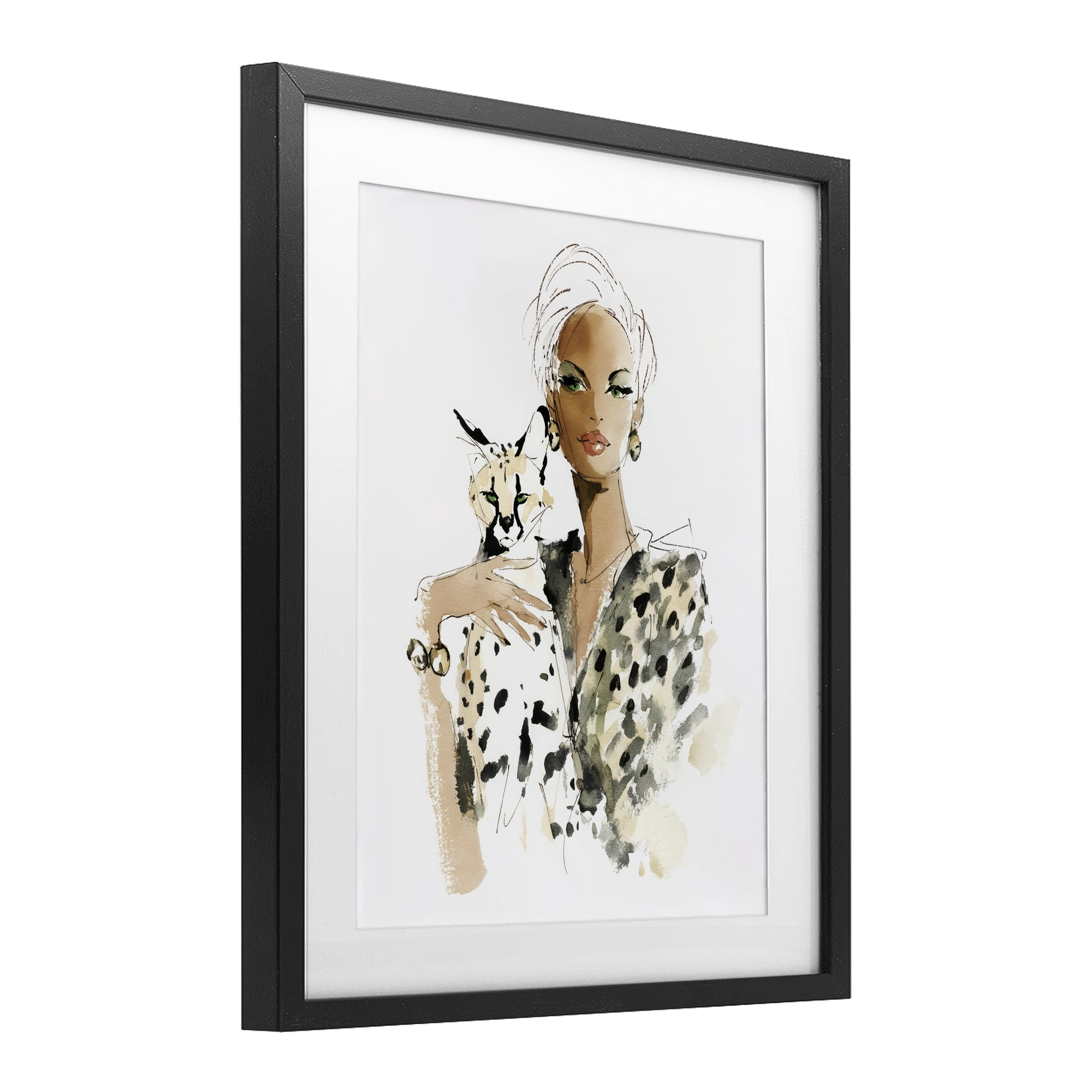 Stupell Industries Fashion Hunt Elegant Woman Black Framed Print Under Glass, design by Svetlana Aleynikova
