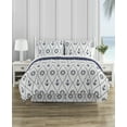 thumbnail image 2 of HOME RETREAT Anchor Away Navy Ultra Soft Microfiber 8 Piece Reversible Comforter Bedding Set - Cal King, 2 of 9
