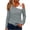 Gray, variant on Women's Casual Off Shoulder Tops Solid Color Spliced Metal Buckle Strap Shirts Relaxed Loose Party Vacation Beach Wear, Red S